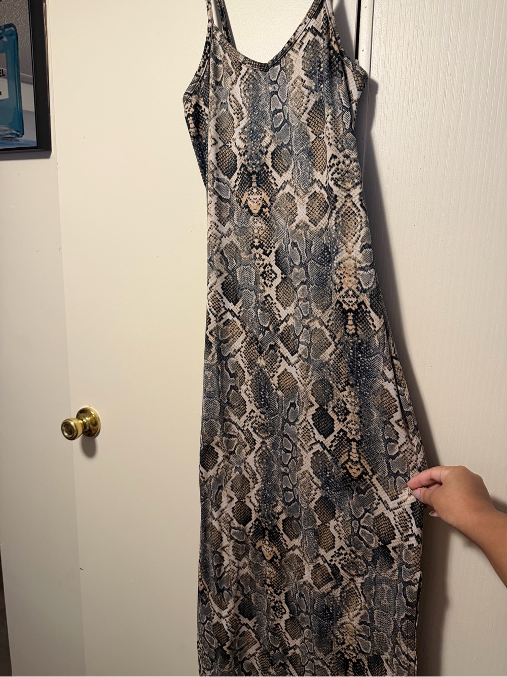 Snake Print Reptile dress - Neutral Brown/Gray